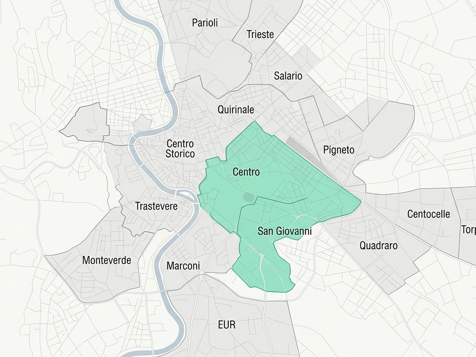 Mappa aree attive Roma
